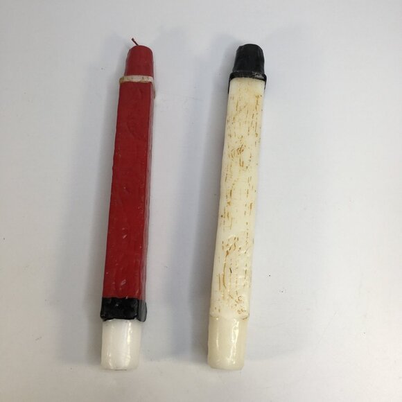 Vintage Christmas  Santa Snowman Square Sculpture Candle 10"  Wax Unused 2 pack - Picture 4 of 5